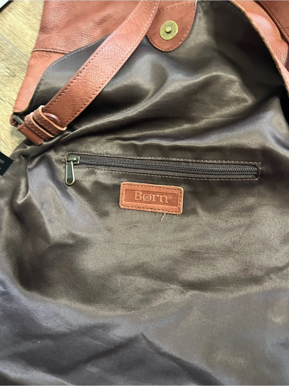 Børn Elaina Red Leather Flap Hobo Shoulder Bag Purse